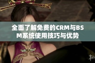 全面了解免费的CRM与BSM系统使用技巧与优势