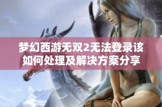 梦幻西游无双2无法登录该如何处理及解决方案分享