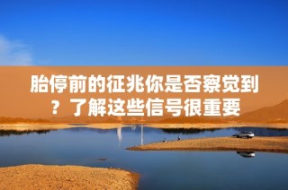 胎停前的征兆你是否察觉到？了解这些信号很重要