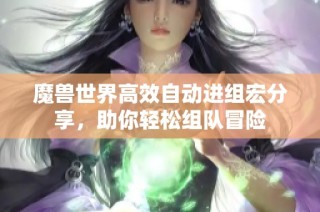 魔兽世界高效自动进组宏分享，助你轻松组队冒险