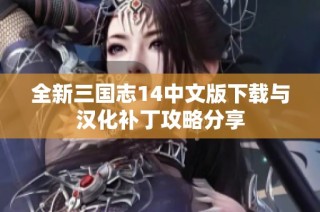 全新三国志14中文版下载与汉化补丁攻略分享