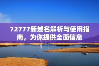 72777新域名解析与使用指南，为你提供全面信息