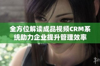 全方位解读成品视频CRM系统助力企业提升管理效率