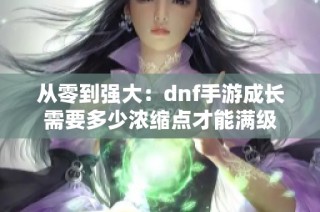 从零到强大：dnf手游成长需要多少浓缩点才能满级