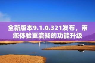 全新版本9.1.0.321发布，带您体验更流畅的功能升级