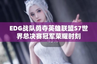 EDG战队勇夺英雄联盟S7世界总决赛冠军荣耀时刻