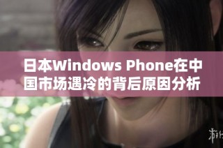 日本Windows Phone在中国市场遇冷的背后原因分析