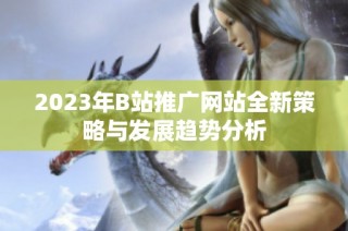 2023年B站推广网站全新策略与发展趋势分析