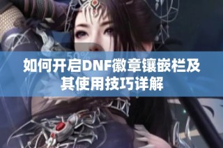 如何开启DNF徽章镶嵌栏及其使用技巧详解