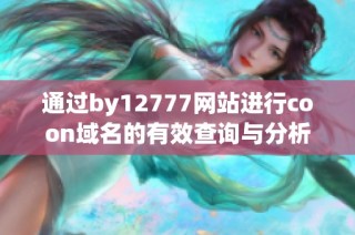 通过by12777网站进行coon域名的有效查询与分析