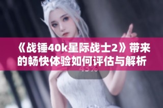 《战锤40k星际战士2》带来的畅快体验如何评估与解析