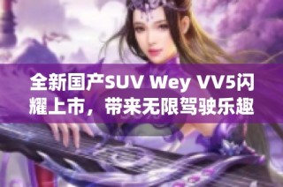 全新国产SUV Wey VV5闪耀上市，带来无限驾驶乐趣