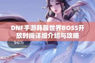 DNF手游韩服世界BOSS开放时间详细介绍与攻略