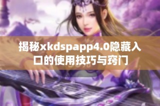 揭秘xkdspapp4.0隐藏入口的使用技巧与窍门