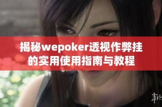 揭秘wepoker透视作弊挂的实用使用指南与教程