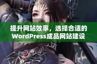 提升网站效率，选择合适的WordPress成品网站建设方案