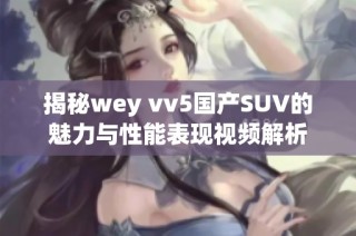 揭秘wey vv5国产SUV的魅力与性能表现视频解析