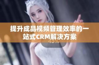 提升成品视频管理效率的一站式CRM解决方案