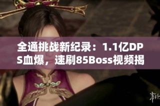 全通挑战新纪录：1.1亿DPS血爆，速刷85Boss视频揭秘