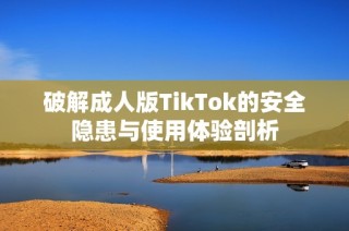 破解成人版TikTok的安全隐患与使用体验剖析