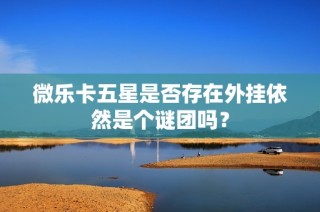 微乐卡五星是否存在外挂依然是个谜团吗？