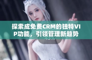 探索成免费CRM的独特VIP功能，引领管理新趋势