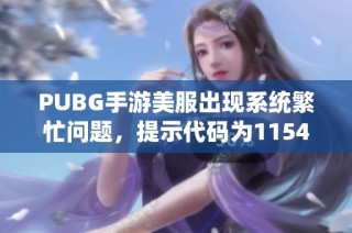 PUBG手游美服出现系统繁忙问题，提示代码为1154
