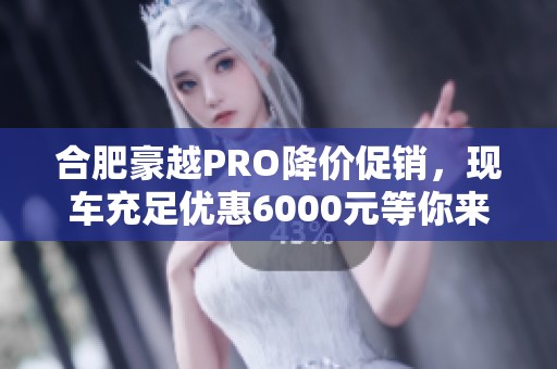 合肥豪越PRO降价促销，现车充足优惠6000元等你来拿