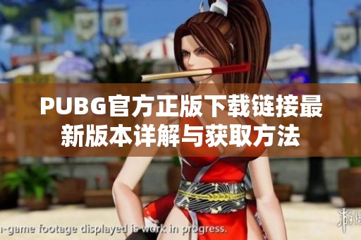 PUBG官方正版下载链接最新版本详解与获取方法