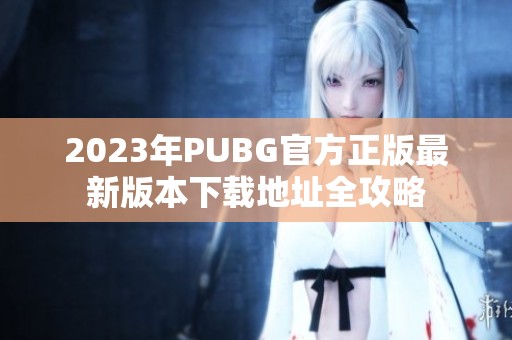 2023年PUBG官方正版最新版本下载地址全攻略