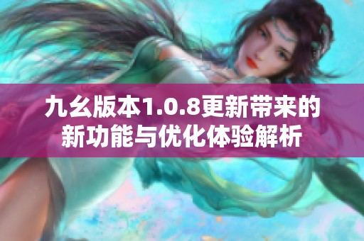 九幺版本1.0.8更新带来的新功能与优化体验解析