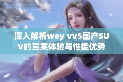 深入解析wey vv5国产SUV的驾乘体验与性能优势