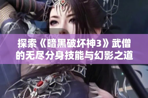 探索《暗黑破坏神3》武僧的无尽分身技能与幻影之道玩法解析