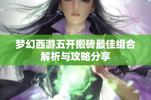 梦幻西游五开搬砖最佳组合解析与攻略分享