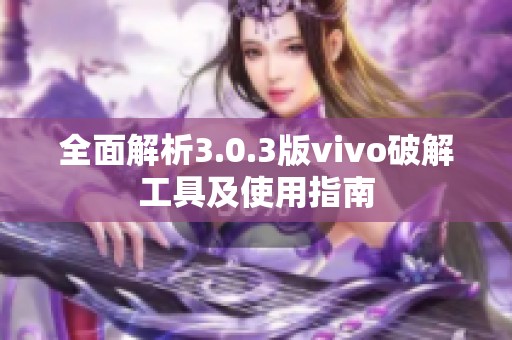 全面解析3.0.3版vivo破解工具及使用指南