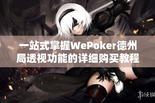 一站式掌握WePoker德州局透视功能的详细购买教程