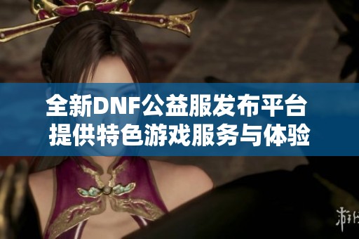 全新DNF公益服发布平台 提供特色游戏服务与体验