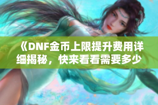 《DNF金币上限提升费用详细揭秘，快来看看需要多少金币》