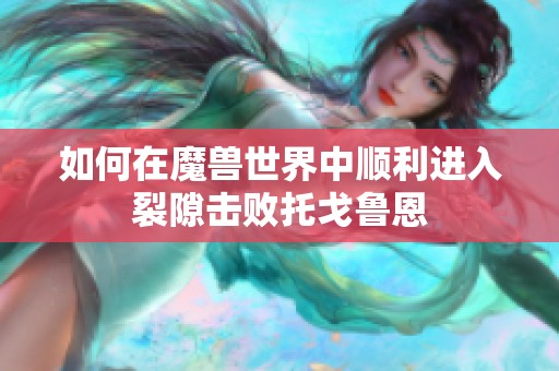 如何在魔兽世界中顺利进入裂隙击败托戈鲁恩