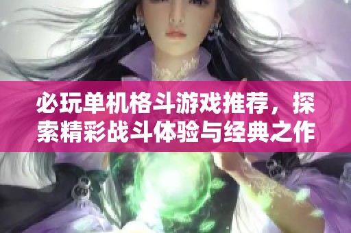 必玩单机格斗游戏推荐，探索精彩战斗体验与经典之作