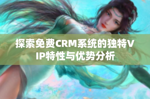 探索免费CRM系统的独特VIP特性与优势分析